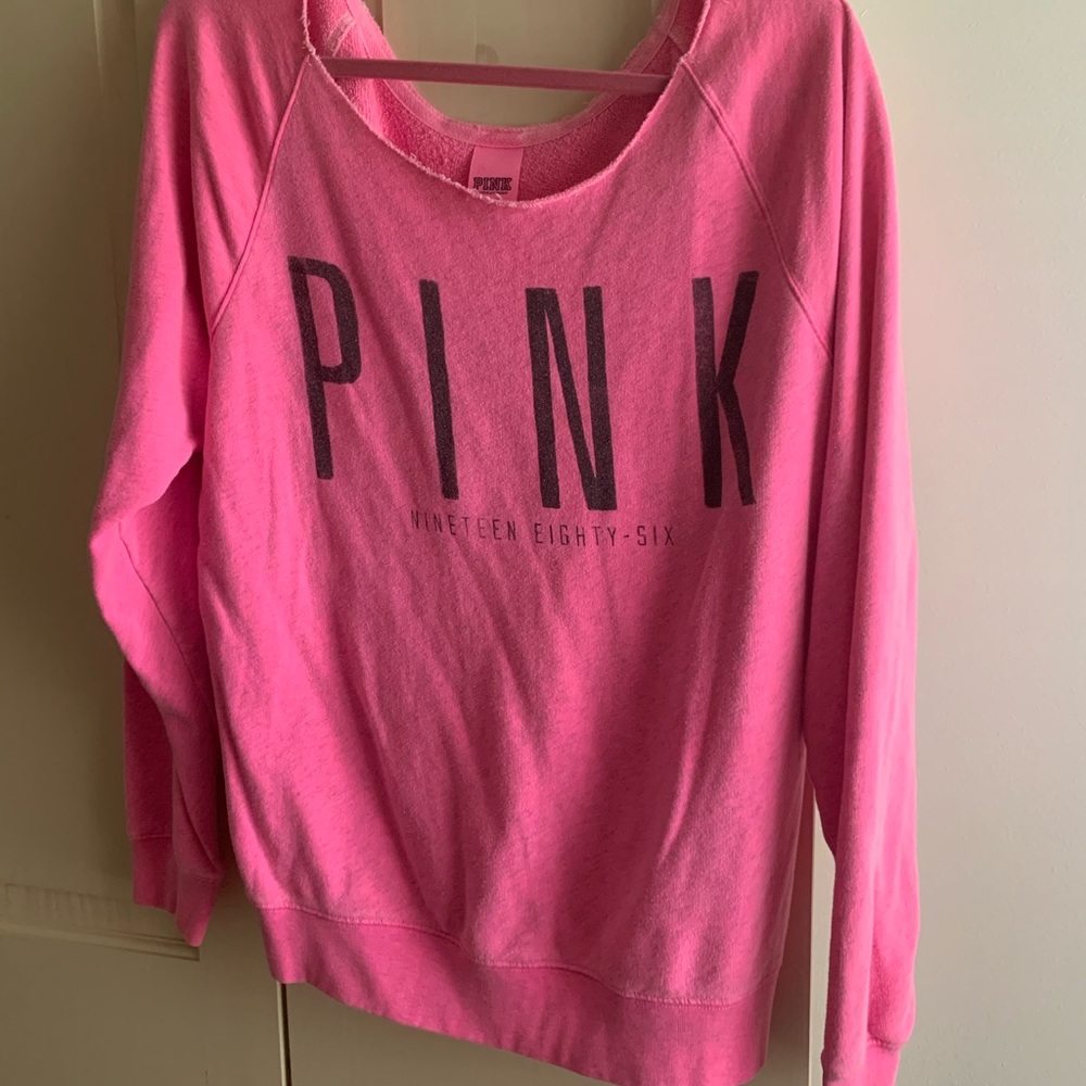 VS PINK off the shoulder sweatshirt